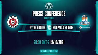 Rytas Vilnius v Hereda San Pablo Burgos  Press Conf  Basketball Champions League 202122 [upl. by Saduj]