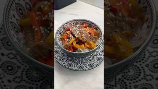 Wołowina po chińsku 🥩 makaron z batatów 🍜 food recipe cooking asia chinese sunday yummy [upl. by Sitruk835]