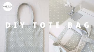 DIY tote bag tutorial  sewing for beginners FREE PATTERN [upl. by Gratianna]