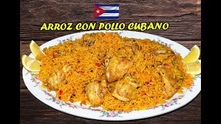 Receta Cubana Arroz con PolloArroz con pollo Receta [upl. by Kriste]