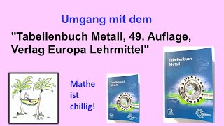 Hinweisvideo zum Umgang mit dem Tabellenbuch Metall Verlag EuropaLehrmittel Auflage 49 [upl. by Chard]