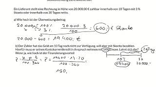 Skontorechnung Lieferantenkredit [upl. by Ramalahs821]