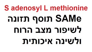 SAMe תוסף תזונה לשיפור מצב הרוח ולשינה איכותית [upl. by Aniz]