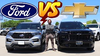 2024 Chevy Traverse RS vs 2024 Ford Explorer ST Which American SUV Is Best [upl. by Hsotnas]