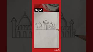 Masjid drawing step by stepshorts shortvideo youtubeshorts [upl. by Uziel]