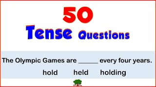 Tenses Quiz  50 Questions  Choose the Correct Verb Forms [upl. by Eyatnod]