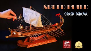 How I DIY an ancient GREEK naval battle ship model Amati Greek Bireme 135 Scale [upl. by Elrebmik]