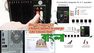 How to Connect 51 Channel Speaker to your PC Like Cinema Hall বাংলা [upl. by Lucic]