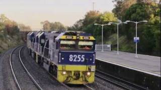 Coal Train In NSW With 82 Class amp G Class Locomotives 962010  PoathTV Australian Railways [upl. by Nyrehtak]