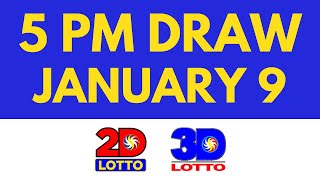 5pm Lotto Result January 9 2024 Swertres Ez2 PCSO [upl. by Shelbi31]