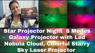 Star Laser Projector Night Light with Remote 8 Modes Galaxy Projector with Led Nebula CloudReview [upl. by Maurie271]