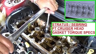 Dodge Stratus  Chrysler Sebring  Pt Cruiser 24 Head gasket Install and torque specs [upl. by Ert]