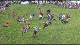 Many injured at Cheese Rolling contest in UK BRUTAL 4K edition [upl. by Gayelord]