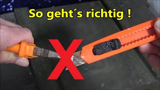 Cuttermesser Klingen wechseln  so gehts richtig Messer wechseln Cuttermesser [upl. by Alakam412]