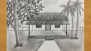 Simple Techniques to Draw a Peaceful Scenery with Pencil [upl. by Zacks211]