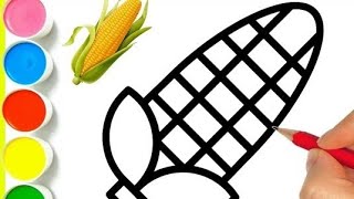 How to Draw Corn Drawing  Sweet Corn Drawing step by step for Beginners [upl. by Alicul]