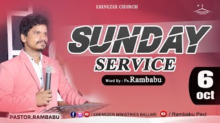 ⭕ Sunday Service  Ebenezer Church  6102024 PastorRambabuEC Live  Ebenezer Ministries Ballari [upl. by Taka119]