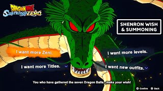 DRAGON BALL Sparking ZERO – New Shenron Summon amp Wishes Gameplay [upl. by Shurlocke]