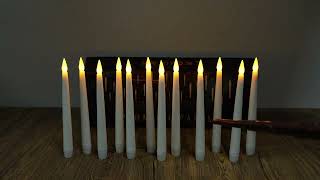 12pcs20pcs Flameless Taper Floating Candles with Magic Wand Remote Timer [upl. by Clovah]