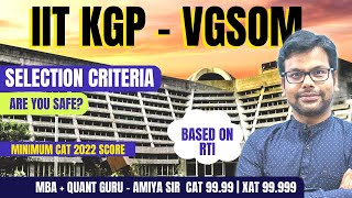 Shortlisting Criteria Cutoffs Safe Score for VGSoM IIT Kgp MBA  Based on RTI MBA Guru AMIYA SIR [upl. by Emawk]