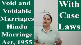 Section 11 and 12 Void and Voidable Marriages The Hindu Marriage Act 1955 voidmarriage [upl. by Rosemonde]