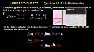 LEITHOLD Ejercicio 16 3 Límites laterales [upl. by Kemme]