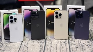 iPhone 14  14 Pro  14 Pro Max  Unboxing All The Colors and Apple Cases [upl. by Boorman10]