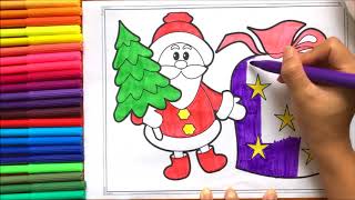 Đồ chơi trẻ em TÔ MÀU ÔNG GIÀ NOEL PHÁT QUÀ GIÁNG SINH  Coloring Santa Clauses chị Chim Xinh [upl. by Nyrtak]