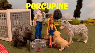 Dogs quilled by porcupine  Playing toys  Canadian Critters  Funny Schleich farm animals [upl. by Ezzo30]