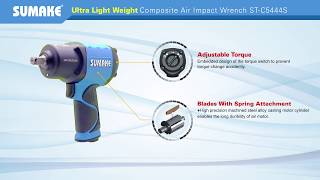 SUMAKE 12quot Ultra light Air Impact Wrench STC5444S [upl. by Drhcir]