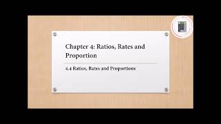 Mathematics  Form 1  Chapter 4  44 Ratios Rates and Proportions [upl. by Sidell560]