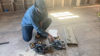 Dewalt 60V circular saw dcs578 vs Dewalt 20V Flexvolt dcs573 [upl. by Kenyon728]