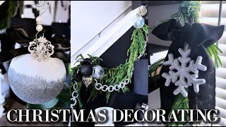 CHRISTMAS DECORATING 2024BLACK AND WHITE GLAM [upl. by Sakovich]