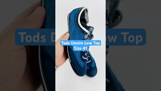 Tods Denim Low Top Leather Blue Sneaker Shoes Size 41 tods prelovedtreasures usedshoes [upl. by Heger693]