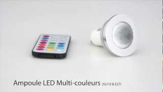 Ampoule LED multicouleurs avec télécommande GU10 amp E27 by LiveDeco [upl. by Llerol]