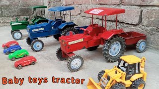 Mini tractor trolley toy drive  Baby toy video  Mahindra 4428 john deara 3673 [upl. by Aidil]