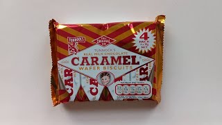 Tunnocks Milk Chocolate Coated Caramel Wafer Biscuit review [upl. by Azmuh868]