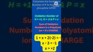 How to Calculate the Oxidation Number of P in HPO2 Hydrogen phosphite oxidationnumber [upl. by Bertina678]