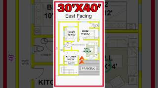 quot30x40 East Facing 2BHK House Plan  Vastu Inspired Architecturequot [upl. by Faxen]