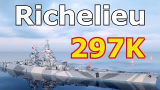 World of WarShips Richelieu  4 Kills 297K Damage [upl. by Aicile]