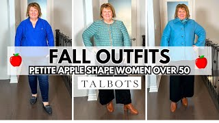 Talbots FALL Clothing Haul for Women Over 50 Petite Apple Shape🍁🍎 [upl. by Lilhak]