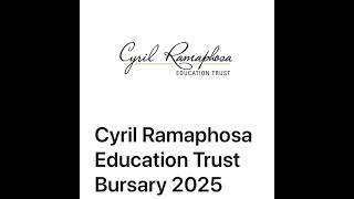 Cyril Ramaphosa Education Trust CRET Bursary Opportunity [upl. by Ainigriv]