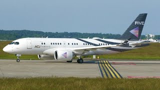 4K  A220CJ Comlux Airbus ACJ TwoTwenty 9HFIVE takeoff at GenevaGVALSGG [upl. by Eninnaej]