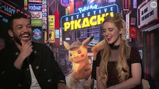 Justice Smith and Kathryn Newton Talk Detective Pikachu [upl. by Enayd950]