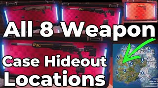 All 8 Weapon Case Hideout Locations Search A Weapon Case Quest  Fortnite  Chapter 5 [upl. by Idnyc]