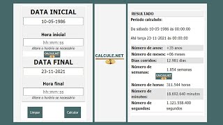 Contador de dias entre datas  v2  Calculenet [upl. by Aikenat]