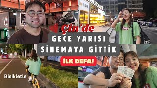 Çinli eşimin gece yarısı beni götürdüğü filme bakın TürkÇin çift vlog [upl. by Salene]