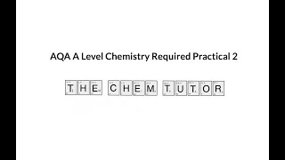 AQA A Level Chemistry Required Practical 2 Combustion of alcohols [upl. by Cruce]