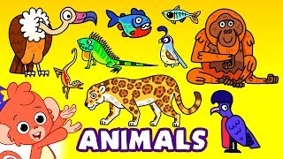 Learn Zoo Animals For Kids  Wild Zoo Animal Names and Sounds for Children  Club Baboo [upl. by Leirum961]