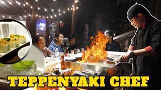 Teppanyaki Chef  TRYING JAPANESE FOOD FOR FIRST TIME  LIVE FOOD SHOW [upl. by Tammi756]